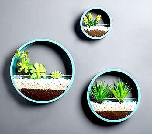 Lot de 3 Ronde Jardinière Suspendue en Métal,Intérieur Murale decoration Planteur Modern Suspendu Fleurs Boîtes Plante Terrarium Plaçant Succulentes, Cactus, Faux Fleurs Decor pour Salon,Cuisine