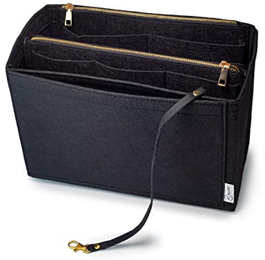AT Allure-T ® Handtaschenorganizer Filz & Schlüsselbund, Einsatz separat anwendbar - Taschenorganizer Neverfull mm, Taschenorganizer Shopper. Bag in Bag, Schwarz M