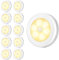 Criacr 10 Pack Motion Sensor Light, Cabinet Night Lights, Stick-on Cupboard Light with Removable Magnet, Closet Lights for Wardrobe, Closet, Hallway, Kitchen, Stairs, Chiristmas Gift, Warm White