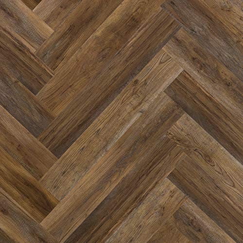 WALPLUS (30 Planks/ 45 sqft) Wood Look Planks Natural Oak 3D Wallpapers Faux Wood Wall Art Vinyl Wall Panels for Bedroom Kitchen Living Room Bathroom Decor (Umber Brown)