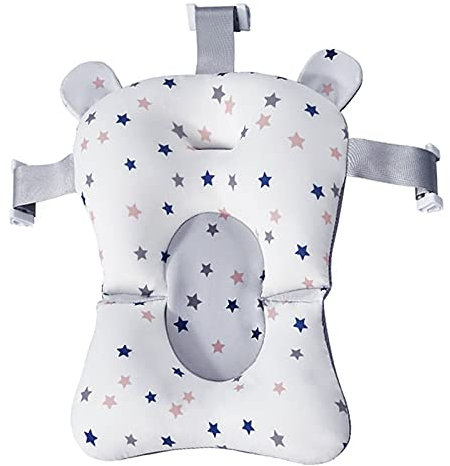 Babywannenmatte Neugeborene Kleinkind Babywannensitz mit Sicherheitsgurt Babywannenkissen Baby Rutschfest Badewanne Babywannennetz Tasche Badematte Badezimmer Wanne Schwimmbad Babywegekissen
