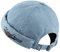 CLAPE Unisex Hafenmütze Dockercap Herren Sommer Dockermütze aus Baumwolle Seemannskappe Rollrandmütze Bikermütze Rolled Cuff Sailor Cap LightBlue CT60