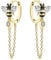 JIANGYUE 18K Gold Bee Earrings with Small Cubic Zirconia, Bumble Bee Drop Hoop Earrings for Women