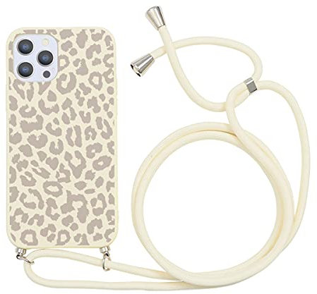 Yoedge Handykette Kompatibel mit iPhone 12 Mini Hülle mit Band, Necklace Handyhülle Leoparden Motiv Design, Weich TPU Silikon Stoßfest Bumper Kordel zum Umhängen Schutzhülle für iPhone 12 Mini 5,4