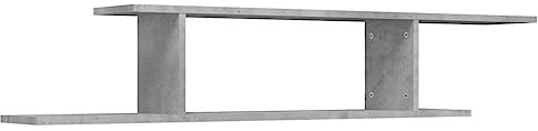 vidaXL TV Wandregal Lowboard Wandboard Schweberegal Hängeregal Dekoregal Freischwebend Regal Bücherregal Betongrau 125x18x23cm Holzwerkstoff