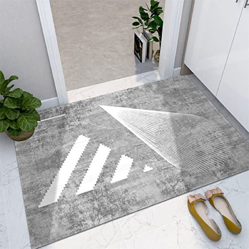RUGMRZ Webteppich Teppich Quadratisch Bettvorleger Waschbar Grauer geometrisch bedruckter Teppich Wohnzimmerteppich langlebig und waschbar Antirutschmatte Teppich 160X230cm