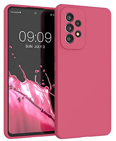 kwmobile Hülle kompatibel mit Samsung Galaxy A53 5G Hülle - Silikon Handy Case - Handyhülle weiche Oberfläche - kabelloses Laden - Awesome Pink