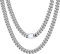 Bestyle Panzerkette Herren Silber 7mm Kubanische Gliederkette Edelstahl Hip Hop Halskette Jungen Teenager Rapper Schmuck Kettenlänge 55cm