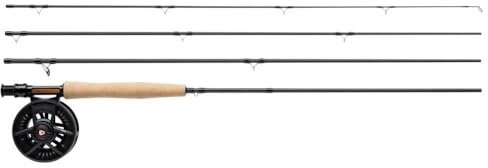 Greys Fin 8' 4wt Fliegenrute und Spule, 4-teilige Graphitstange, große Dorn Disc Drag Fin Reel