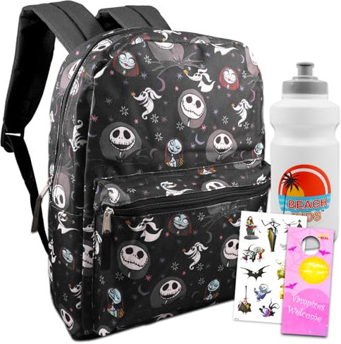Nightmare Before Christmas Backpack for Kids Bundle w/ 16in Bookbag + More