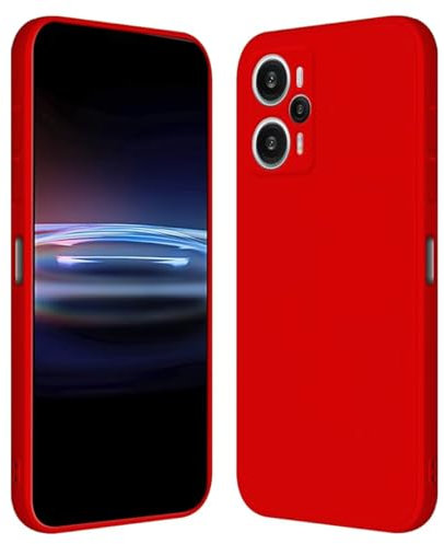 RankOne Coque pour POCO F5 (6.67 inches) Étui en Silicone TPU Souple - Rouge de Chine