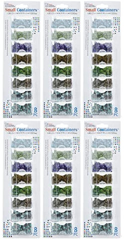 Elizabeth Ward Bead Storage Solutions 8 Piece Craft Organizing Storage Containers for Small Beads, Crystals, and Fasteners, Clear (6 Pack)