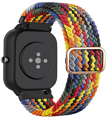 Mugust Correa para Amazfit Bip 3 Pro/Bip 3/Bip U Pro/Bip Lite/Bip S Lite,Correas Elástico Ajustable Nylon Pulseras Repuesto para Amazfit GTS/GTS 2 Mini/GTS 4 Mini/GTS 4/GTS 3/GTS 2e/GTS 2(Vistoso)