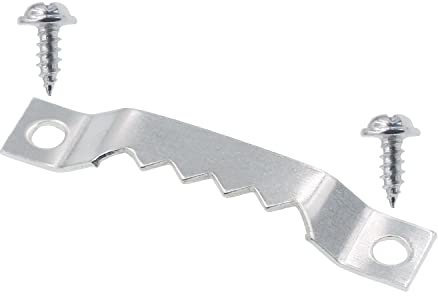 Lot de 50 petits crochets de suspension en dents de scie argentés avec vis pour accrocher des photos, peintures, cadres photos, œuvres d'art, décoration d'intérieur, horloge