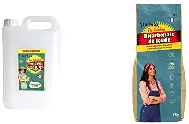 STARWAX FABULOUS Vinaigre Blanc 9.5° sans Parfum - 6L - Idéal pour l'Entretien de sa Maison et son Jardin & Starwax Fabulous 100% Naturelle d’Origine Bicarbonate de Soude, 1 kg