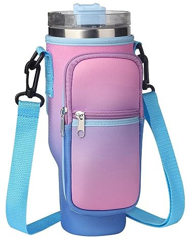 Moollyfox Étui pour Bouteille d'eau avec Poignées De Poche, Porte-Bouteille d'eau Polyvalent, Porte-Bouteille d'eau De Gymnastique Réglable pour Bouteilles d'eau Stanley De 40 oz