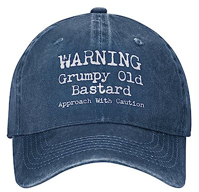 KWQDOZF Lustige Mütze Warnung Grumpys Old Bastards Mütze Herren Papa Hut Lustige Mützen