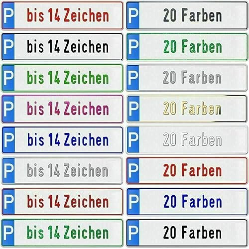 Kennzeichen Parkplatz Parkplatzschild bedruckt mit langem Wunschtext individuell