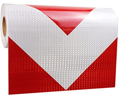 GETREY Reflektierendes Klebeband, Absperrband, wasserdichtes, gut sichtbares 19,7 Zoll x 32 Fuß Pfeil-Klebeband for Anhänger, Outdoor, Autos, LKWs (Farbe: Rotweiß) (Color : Red White)