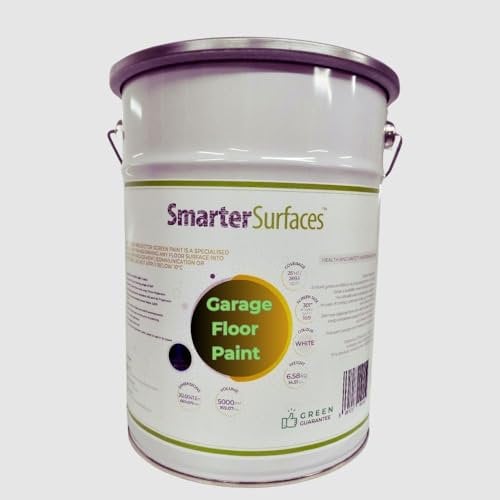 Garage Floor Paint 5L Kit White Matte | Garage Floor Coating Kit - High Performance Polyurethane | Smooth Garage Floor Paint | Low odor Floor Coating for Garage, Workshops, Basements (270 Sq Ft)