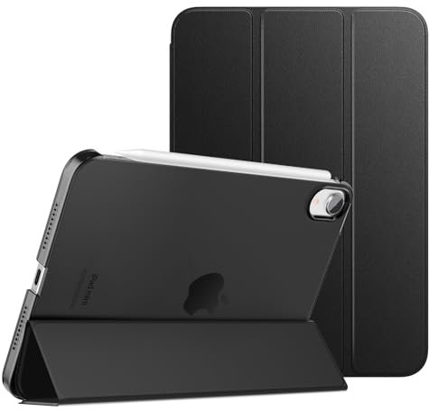 MoKo for iPad Mini 7 (A17 Pro) Generation Case 2024, iPad Mini 6 Case 2021, 8.3-inch Slim Lightweight Protective Hard Back PC Shell Stand Cover Support Touch ID, Auto Wake/Sleep, Black