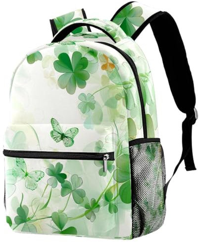 WOSHJIUK Reiserucksack,Arbeitsrucksack,Rucksack,Schmetterlings grünes Kleeblatt,Rucksack