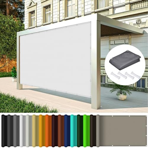 Sonnensegel Wasserdicht Rechteckig 350 x 400 cm Sonnensegel Garten Sonnenschutz Balkon 95% UV Schutz Reißfestigkeit für Balkon Garten Sonnenschutz Outdoor, Weiß