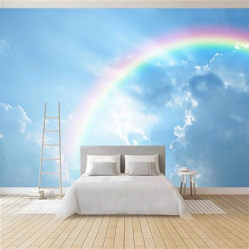 Papier Peint Panoramique Ciel Arc-En-Ciel 250 x 175 cm Papier Peint Intissé Mural, Poster Geant Mural Impression 3D, pour Salon Chambre d'enfants restaurant Décoration Murale
