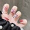 Cute False Nails - 24pcs Square Press on Nails with Glue - Cute and Dreamlike Short Red Fake Nails with Bow Design - Acrylic Full Cover Fake Nails Women Girls Nail Art Accessories