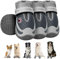 Eyein 4 Stück Hundeschuhe, Masche Atmungsaktiv Hundeschuhe Pfotenschutz mit Rutschfester Sohle für heiße Sommerböden, Reflektierende Hundeschuhe für nächtliche Spaziergänge im Freien, Grau, Größe 7