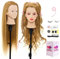 Neverland 26 inch Frisierkopf Friseur 60% Echthaar Haar Schminkkopf Übungskopf Friseur Trainingsköpfe Puppenkopf Friseurkopf Ausbildung Kopf Mit Halter + Hair Styling Braid Set