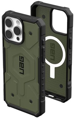 URBAN Armor Gear Pathfinder MS Hülle kompatibel mit Apple iPhone 16 Pro Max Case (Wireless Charging/Magnetisches Aufladen kompatibel, Fallschutz nach Militärstandard) Olive drab
