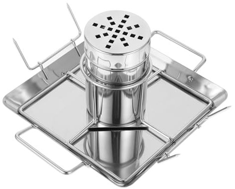 MERRYHAPY Grillständer Aus Für Draußen Hähnchengrillhalter Mit Fettauffangschale Bratenständer Für Camping Geflügelhalter Mit Ablaufschale Grillgestell Für Hähnchen