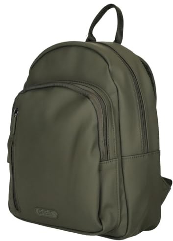 Christian Wippermann kleiner Damen Rucksack leder Optik City Bag Plane Tasche Bag Olive