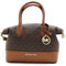 Michael Kors Hyde Small Logo Satchel Brown PVC, Braun, Small