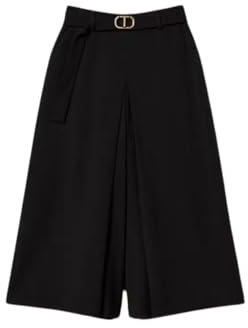 Twinset Hose mit Gegenzug und Gürtel 242TP2162, Schwarz , 38