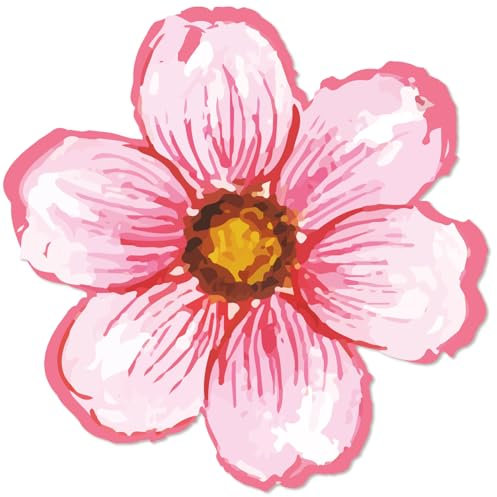 Logbuch-Verlag 200 Blumen Sticker rosa pink Blüte selbstklebend Aufkleber für Floristik Blumenhandel Gärtnerei 4 cm