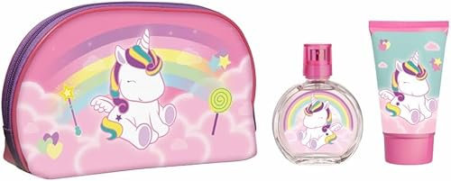 Unicorn Kids Perfume Gift Set, Eau De Toilette Spray (50ml), Toiletry Bag & Shower Gel (100ml), Vegan, Natural, Dermatologically Tested & Travel Friendly, Best Gift for Any Occasion & Daily Use