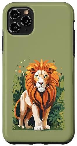 Lion Clothing Women Men Children Africa Animal Motif Green 128 Case for iPhone 11 Pro Max