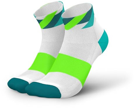 INCYLENCE Laufsocken kurz für Damen und Herren mit leichter Kompression,1 Paar (DE/NL/SE/PL, Numerisch, 43, 46, Regular, Regular, Loops White Green)