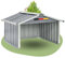 DELUKE® Mähroboter Garage aus Metall - 92x97x63cm | Dach Carport Überdachung für Rasenmäher Rasenroboter Garten Mährobotergarage Regenschutz für Rasenmäher, Grau