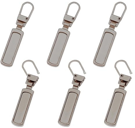 vgggrd 6 Stück Ersatzteile Reißverschluss Zipper, Universal Reißverschluss Zipper für Koffer Mantel Stiefel Jackenrucksäcke (Retro-Farbe)