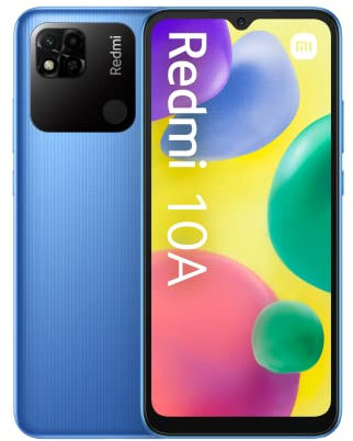 Xiaomi Redmi 10A Smartphone, 32Go, Écran immersif 6,53, Batterie Longue autonomie 5000mAh, Double caméra 13MP, Azur céleste (Reconditionné)