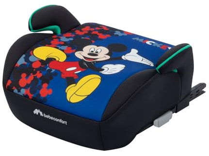 Bebeconfort Disney Gaia i-Fix Sitzerhöhung ISOFIX, Mickey Maus Kindersitz für 6- bis 12-jährige Jungen und Mädchen, 22–36 kg, 128–150 cm, Tragbar, Bequem, Kompakt, Leicht, Fun Mickey