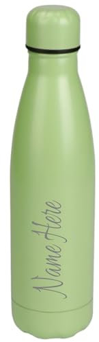 Personalised Engraved 500ml Insulated Water Bottle with Any Name Hot or Cold Drinks Selection of Colours (Mint Green)