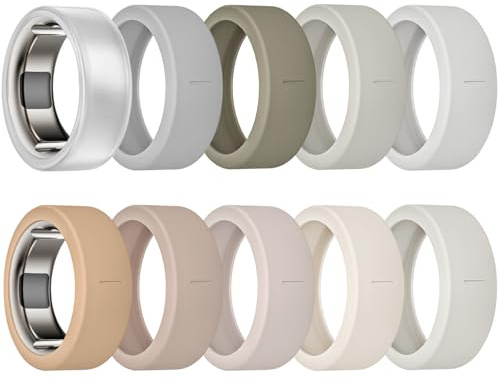 sylacor Oura Ring Cover kompatibel mit Oura Ring Gen 4/Ceramic, Oura Ring Gen 3, Kratzfeste, elastische Silikon-Oura-Ring-Schutzhülle für Männer und Frauen, Training, Fitnessstudio (10Collors-4, S (6