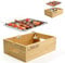 LZRBUBO BBQ Board aus Bambus zum Warmhalteplatte, Fleischwarmhalter fürs Grillen, Speisenwärmer mit Kerzen und Holzkohlebox, Warmhaltebehälter Grillgut, Grillgut Stövchen für Grillparty(Kein Teelicht)