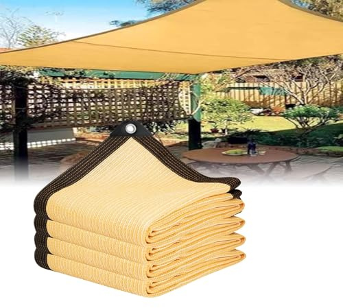 Sonnensegel für den Außenbereich, 6 x 8 m, UV-Schutz, Terrassenüberdachung, hitzebeständig, HDPE, Deckschattenstoff mit verstärkten Ösen, für Garten und Garten