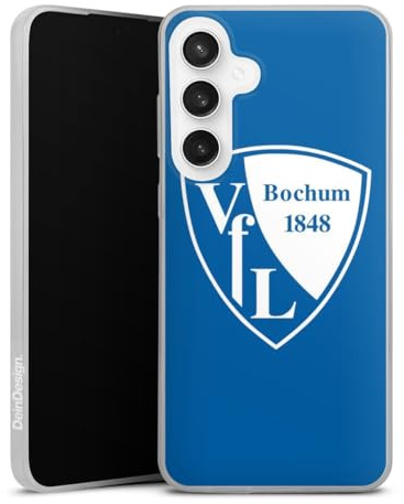 Slim Case kompatibel mit Samsung Galaxy S 24 FE Silikon Handyhülle transparent Hülle extra dünn Offizielles Lizenzprodukt VFL Bochum Logo