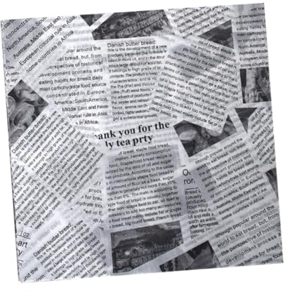 POPETPOP 500 pezzi Carta da Forno Antiaderente per Fritti con Motivo Giornale per Hamburger Patatine e Snack Assorbente Olio e Adatta Pizza e Sandwich
